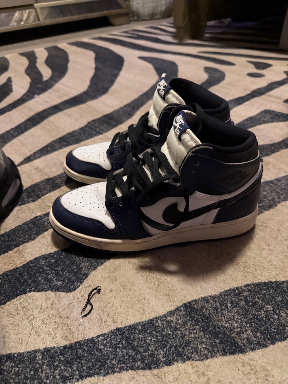 Nike Kids Navy and White High-Top Sneakers